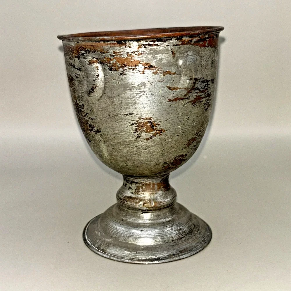 Vintage Tin Washed Copper Chalice Goblet/Cup Made In Egypt Décor